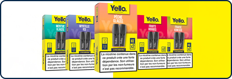 Les recharges Yello Pod compatibles avec les batteries Vuse Epod et Vuse Pro