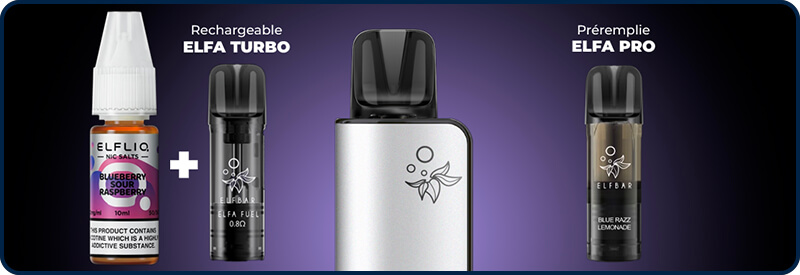 Elfa Master compatible pod rechargeable Elfa Turbo et capsules préremplies Elfa Pro
