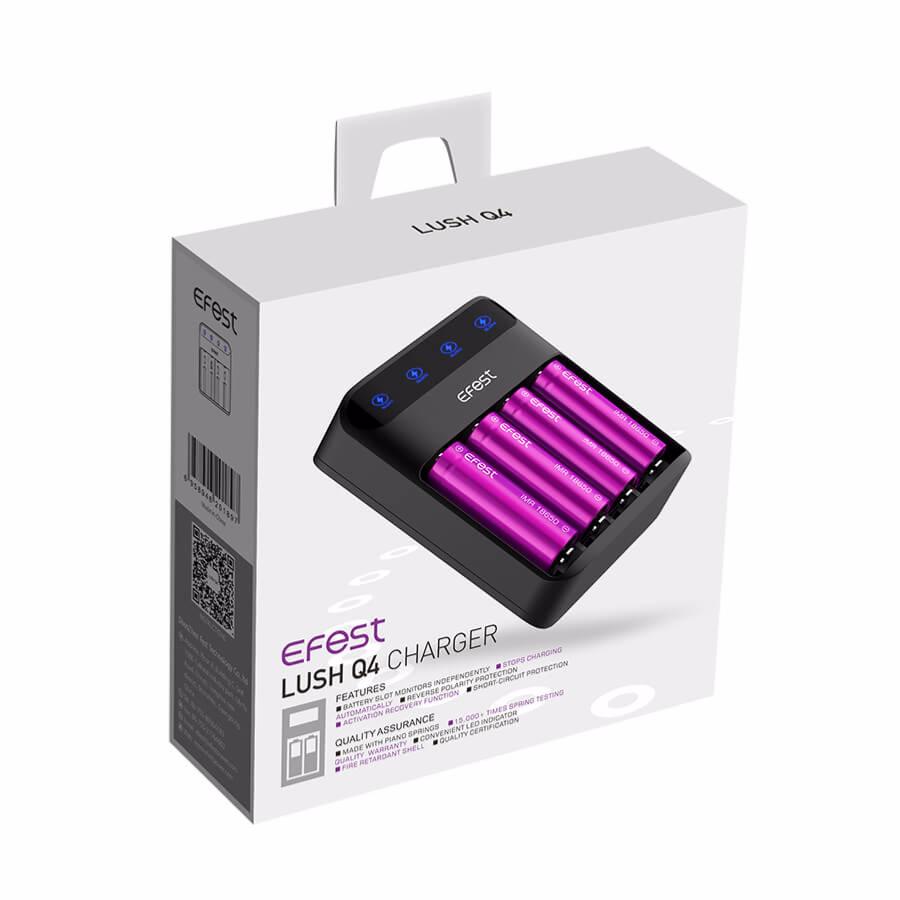 Chargeur d'accus Lush Q4 Efest Chargeur 4 slots compact et léger