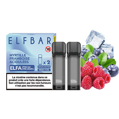 Capsules Elfa Myrtille Framboise Acidulées - Elf Bar