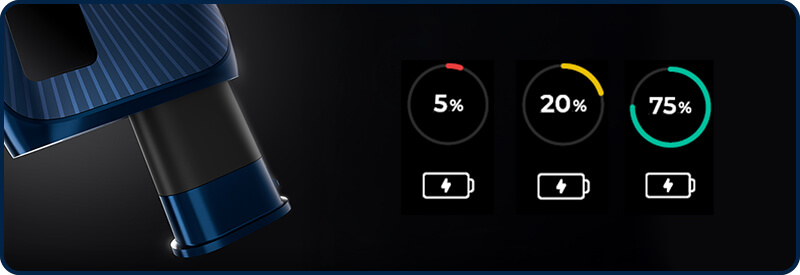 Batterie amovible et recharge rapide