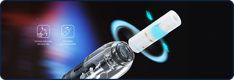 Compatible avec les cartouches Airmate et les drip tip filtre. 
