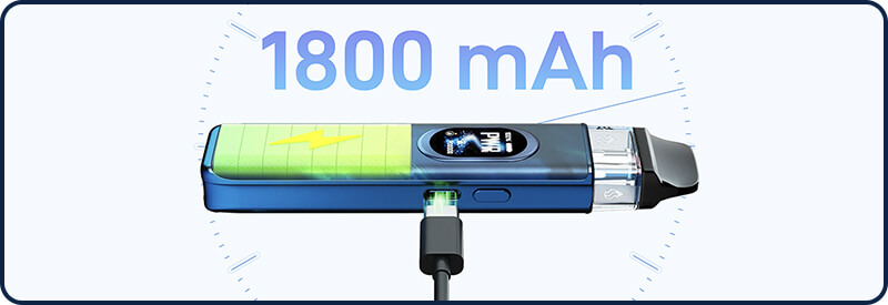 Batterie 1800 mAh et recharge USB-C du XROS 6