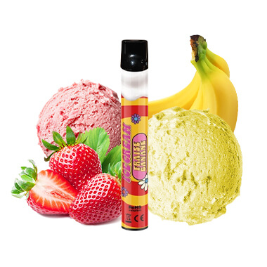 Wpuff Ice Cream Fraise Banane - Liquideo