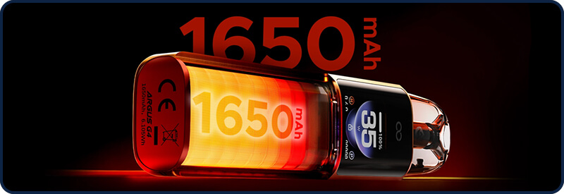 L'Argus G4 embarque une batterie de 1650 mAh avec charge rapide en 45 minutes Argus G4 Voopoo