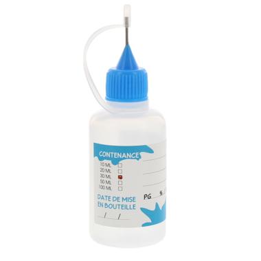 Flacon à aiguille PE étiqueté - E-Liquide-FR 